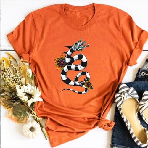 Beetlejuice Women Sexy Tops Vintage Graphic Tees Fashion 2021 Aesthetic Tshirt Beetlejuice Horror Movie Clothing Women Gothic