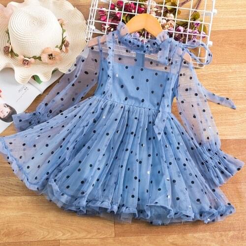 Little Girl Princess Dresses Summer Polka Dots Tulle Tutu Dresses For Girls 3 4 5 6 8 Years Clothes Party Wear Baby Vestidos