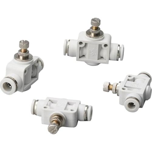 Pneumatic Airflow Regulator SA 4/6/ 8/10/12mm OD Hose Tube Gas Flow Adjust Valve Connector Fitting Air Speed Controller