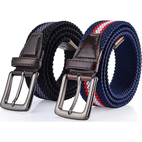 Wj202069 brand new men wide elastic belt top rubber polyester good stretch golf elastic canvas CORREA belts