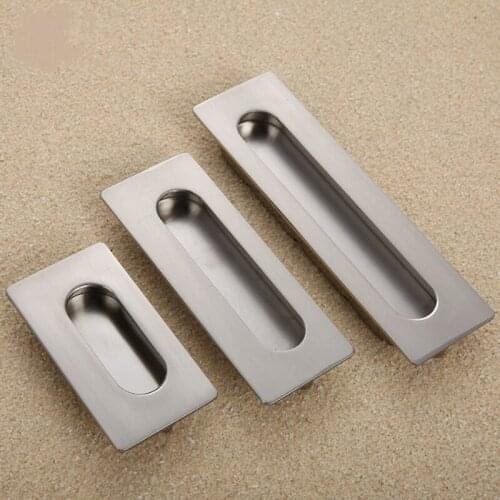 Silver Zinc Alloy Concealed Handle European Drawer Concealed Handle Hardware Fittings Furniture Cabinet Pulls Square Shake Hands
