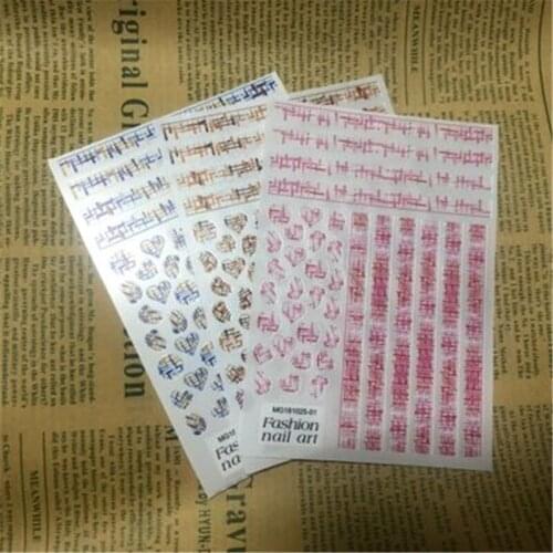 Big Size Large Version Japanese Style Paper Stickers Nail Stickers Yarn Lines Back Adhesive Nail Decals