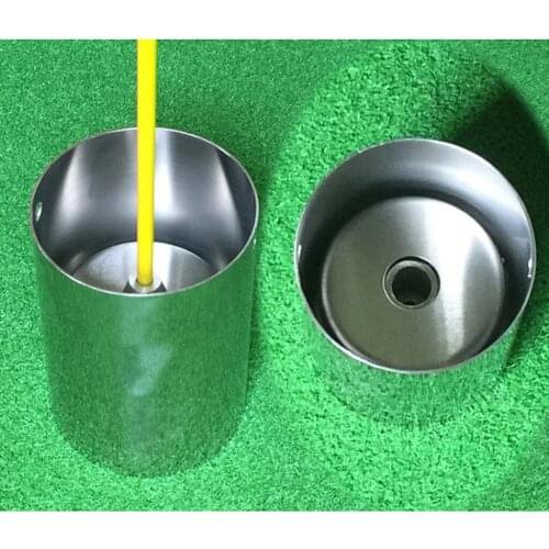 Solid Golf Putt Cup Hole Golf Flag Holder Flagstick Support Hole with Drain Hole