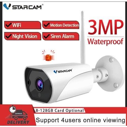 Vstarcam 2MP Outdoor IP Camera 1080P Wifi 2MP Siren Alarm IP66 Weatherproof IR Night Vision Security Video Surveillance Camera