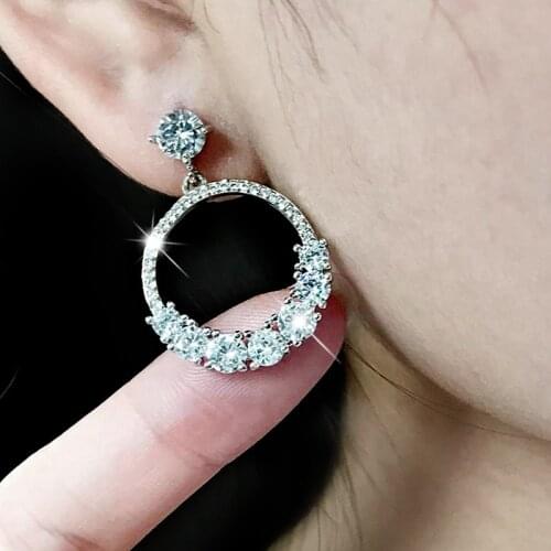 Huitan Delicate Womens Dangle Earrings Full Paved Cubic Zirconia Elegant Female Accessories for Party Fancy Gift Trendy Jewelry