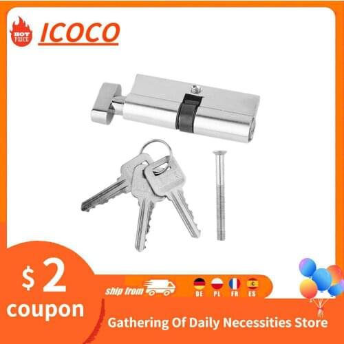 High Quality 70mm Aluminum Door Cylinder Lock Home Security Anti-Snap Anti-Drill Door Lock with 3 Keys Silver Tone Set Tools
