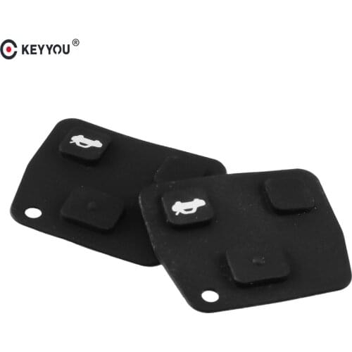KEYYOU Fob 2/3 Buttons Replacement Remote Car Key Silicon Rubber Button Pad For Toyota Avensis Corolla for Lexus Rav4