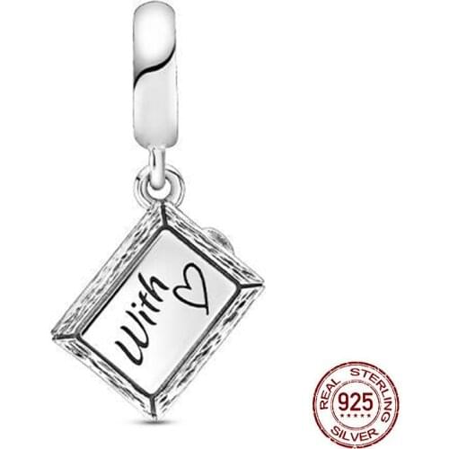 New 925 Sterling Chalkboard With Love Dangle Charm Fit Original Pandora Charm Bracelets Necklace For Women DIY Jewelry