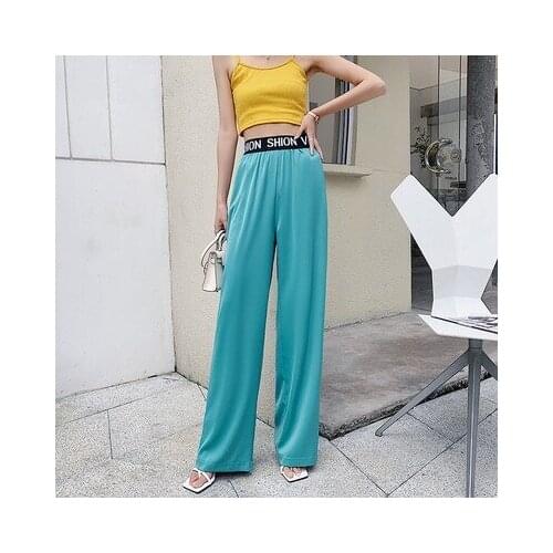 A247-Summer trendy one button skinny pants wide leg pants