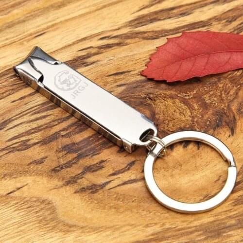 1Pc Stainless Steel Ultra-thin Foldable Hand Toe Nail Clippers Cutter With Keychain Cutter Trimmer Silver Nail Art Tool Key Ring
