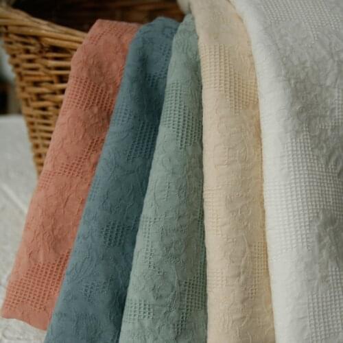 140x50cm Classical Embroidery Dark Pattern Solid Color Jacquard Cotton Fabric, Making Summer Clothing Dress Cloth