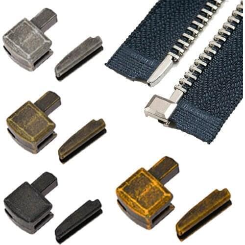 5 Sets/Lot Metal Repair Zipper Stopper Open End Zipper Sewing Stopper Accessories Zipper For Clothes Replacement Kit