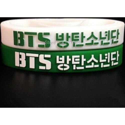 50pcs bangtan boys Wristband Silicone Bracelets free shipping by ePacket A