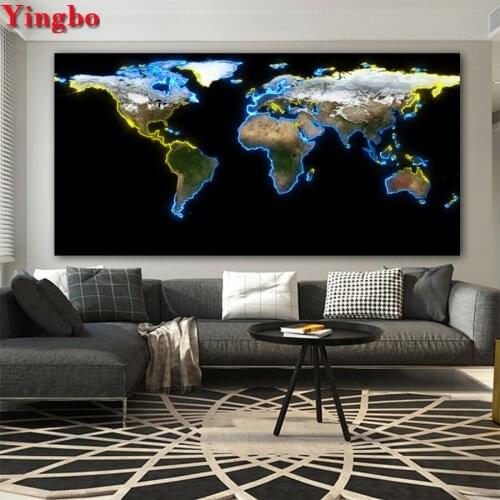 Larges Size 5D DIY Diamond Painting World Map Diamond Embroidery Sale Full Square/Round Drill Diamond Mosaic Decor Gift