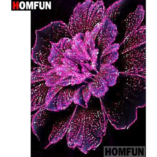 HOMFUN 5D DIY Diamond Painting Full Square/Round Drill "Blooming flower" 3D Embroidery Cross Stitch gift Home Decor A01879