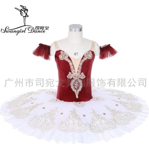 Tutu Ballet Dark Red Purple Ballerina Pancake Tutu Girl Women Adult Child Ballet Dress Kids Dance Costumes Tutu DressJY029