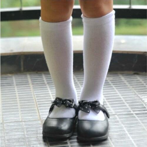 Knee High Socks Kids Boys Girls Long Tube Socks for School Uniform Children White Socks Harajuku Socks Long Student Black 1-15Y