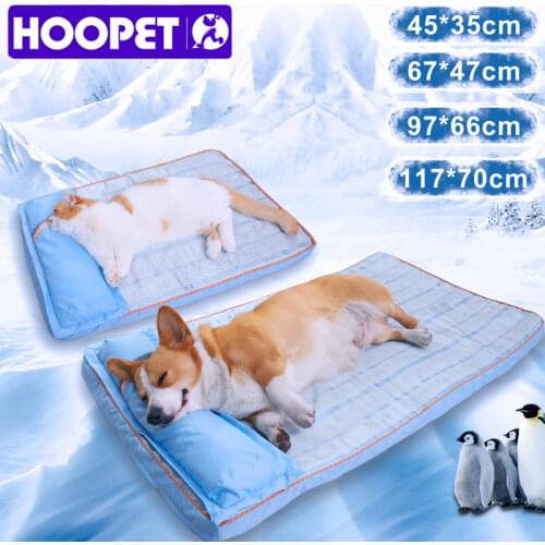 HOOPET Summer Dog Bed Blue Dog House Sofa Kennel Square Pillow For Large Dogs Cat House Beds Mat Dogs Beds With Pillow Kennel