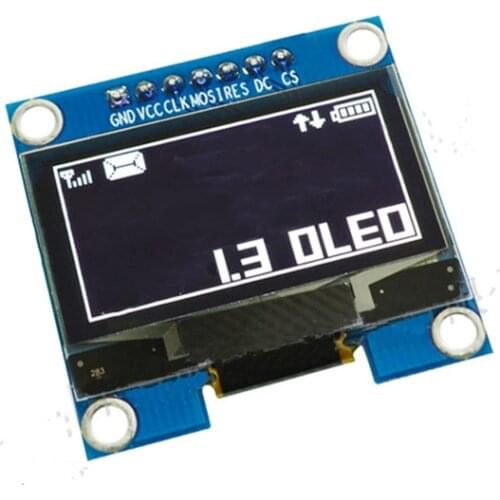 1.3 inch 7P SPI White/Blue OLED Screen with Adapter Board SH1106 Drive IC Compatible SSD1306 128*64