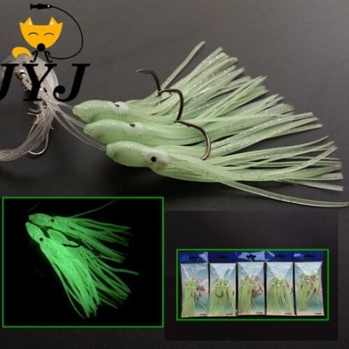 Artificial 10bags fishing sabiki lure baits ,soft squid rigging sabiki baits sea fishing tackle ,soft squid skirt sabiki hooks