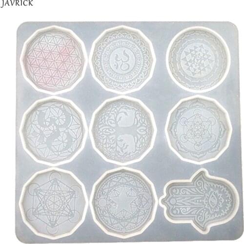 Flower of Life Pendant Crystal Epoxy Resin Mold Jewelry Necklace Earrings Silicone Mould DIY Crafts Casting Tool