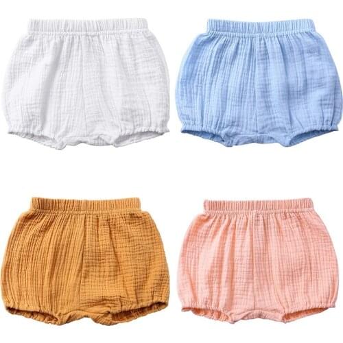 Summer Kids Shorts Solid Color Bloomers for Baby Boys Girls Newborn Trousers Toddler Briefs Fashion Children Clothing 0-4 Years