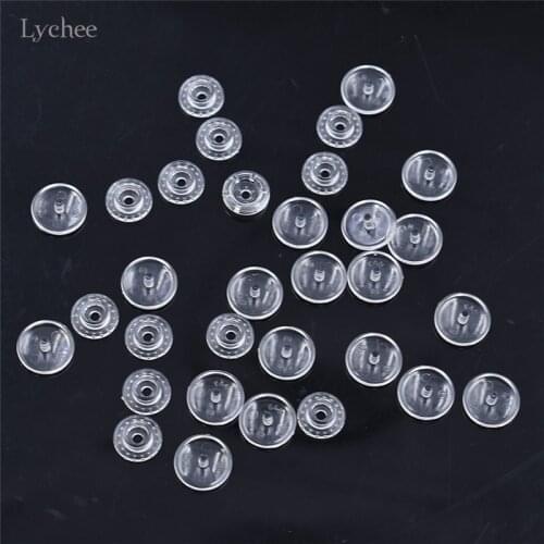 Lychee Life 50 Sets Clear Plastic Button Fasteners 12mm Transparent Combined Buttons For Sewing Clothing DIY Sewing Crafts