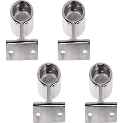 MagiDeal 4x 22mm 25mm Single End Handrail Stanchion Marine Stainless Steel