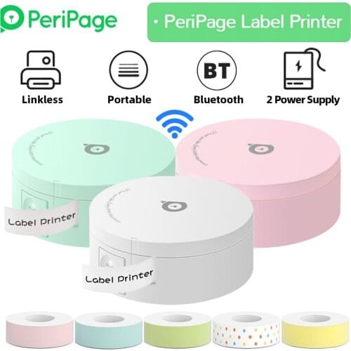 PeriPage L1 Printer Mini Pocket Bluetooth Label Maker Sticker Inkless Portable Thermal Label Printer with 1Roll White Paper Tape