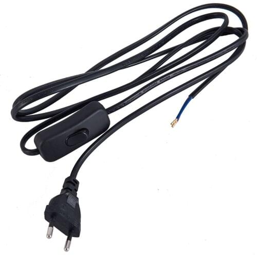 Power Socket Plug Cable standard 0.75mm Euro EU Power Cord Wires 1.8m for switch wire 3 color