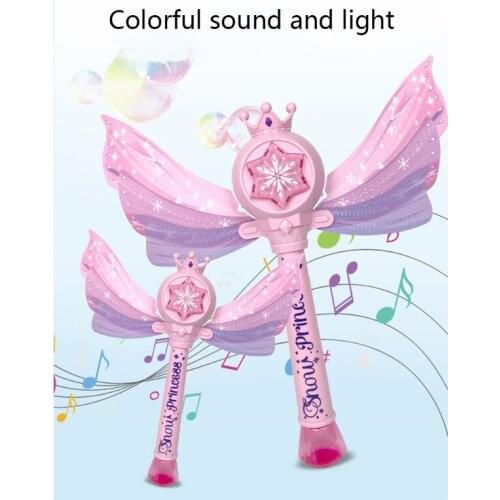 2021 New Beach Bubble Toy for Girl Interactive Electric Toy for Toddlers Magic Bubble Stick Wand Musical Blower for Wedding