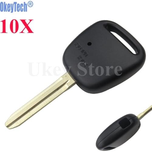 OkeyTech 10PCS/LOT 1 Side Button Car Remote Key Case Shell For TOYOTA Carina Estima Harrier TOY43 Blade Auto Replacement Fob
