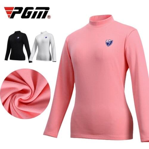 Pgm Winter Autumn Women Golf Shirts Long Sleeve Warm Velvet T-Shirts Sport Golf Shirt Clothes Outdoor Apparel D1098