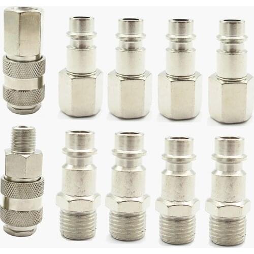 10PCS 1/4"BSP Thread Pneumatic Fitting European Standard EU Euro Type Quick Coupling Connector Coupler For Air Compressor