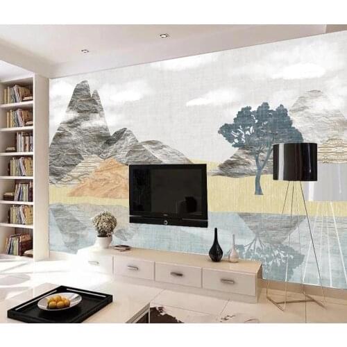 Milofi custom 3D photo wall painting wallpaper hand-painted art modern Chinese landscape TV background wall decoration painting
