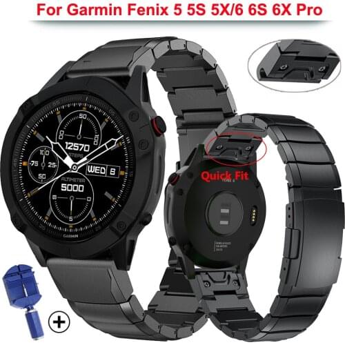 20 22 26MM Watchband Straps For Garmin Fenix 6X 6S 6 5X 5 5S Plus 3HR Metal Quick Release Stainless Steel Replcement Wrist Band