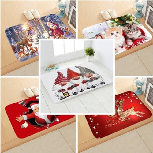 Santa Claus Christmas Mat Outdoor Carpet Merry Christmas Decorations for Home New Year 2022 Decor Navidad Ornaments Xmas Gifts