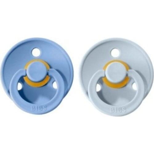 Bıbs Colour 2'li Pacifier-Sky Blue / Baby Blue 6-18 Month Baby Nutrition Blue