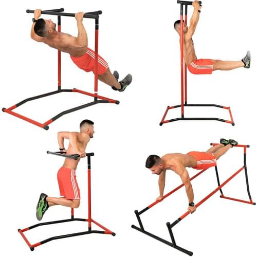 330LBS Pull Up Bar Stand Power Tower Station Workout Pull Up Dip Station with Carry Bag for Home Fitness