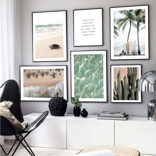 Tropical Decoration Picture Scandinavian Surfboards Poster Palm Tree Print Scenery Wall Art Canvas Painting Modern Room Decor
