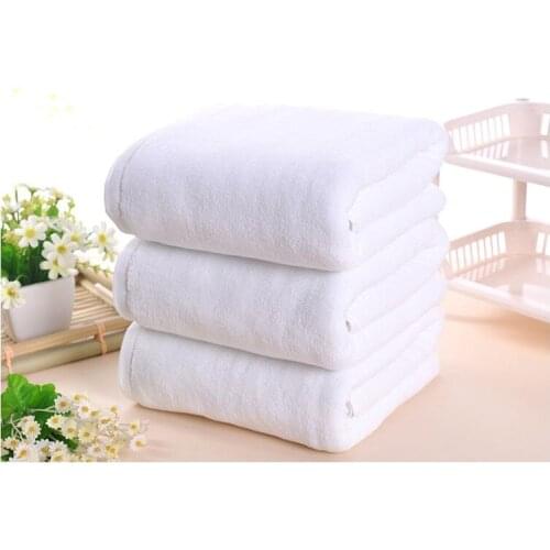 Thickned big bath towel 120cm*200cm, 100% cotton white towel for beauty salons or hotels