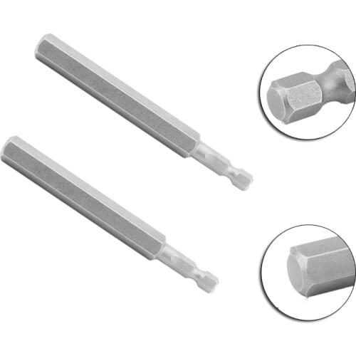 Utoolmart 2Pcs 100mm 1/4" Shank Hex Tip Magnetic Screwdriver Bits 8mm 10mm 12 mm Tip Size S2 Steel Hexagon Screw Driver Bit Tool