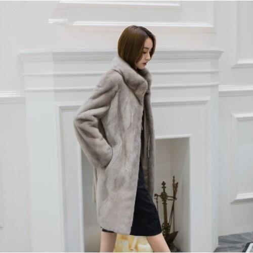 Real Mink Coat Winter Natural Luxury Full Pelt Fur Jackets for Women Clothes 2020 Long Jacket MY