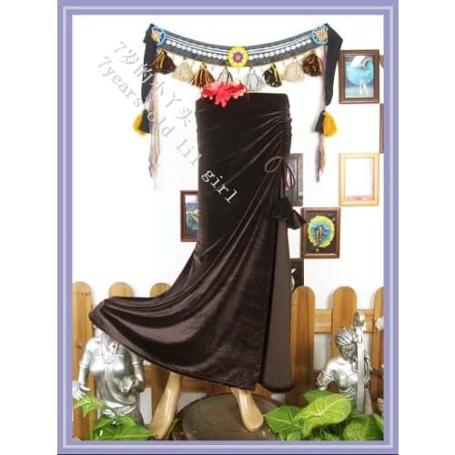 Bellydance Costume Tribal Fusion velvet skirt with Open Slit SRA7