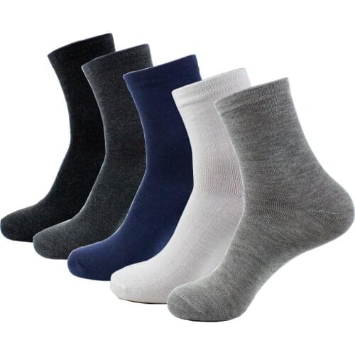 10 Pairs/ Lot Quality Elasticity Autumn Winter Casual Sock Business Style Black Gray 5 Colors Warm Socks For Men Free Shipping