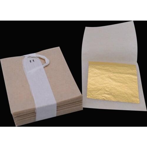 100 sheets 2.7 x 2.7 cm 24 K Pure Genuine Gold Leaf - Edible 99.99% Gold Leaf