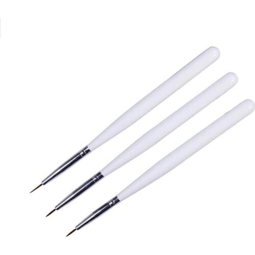 3Pcs/set New Portable Nail Art Liner Painting Drawing Pen Brush Tool Set Kit Short Strokes Striping Brushes YC163