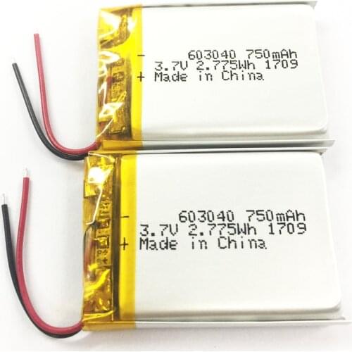 5 pcs 3.7V 750mAh 603040 063040 Lithium Polymer Li-Po li ion Rechargeable Battery cells For Mp3 MP4 MP5 GPS mobile bluetooth
