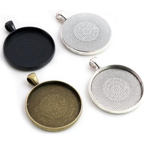 5pcs 30mm Inner Size Antique Silver Plated 3 Colors Classic Style Cabochon Base Setting Charms Pendant