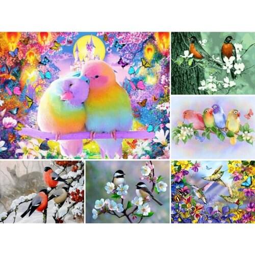 5D DIY Diamond Painting Animlas Birds Cross Stitch Kit Full Drill Square Embroidery Mosaic Art Picture of Rhinestones Gift